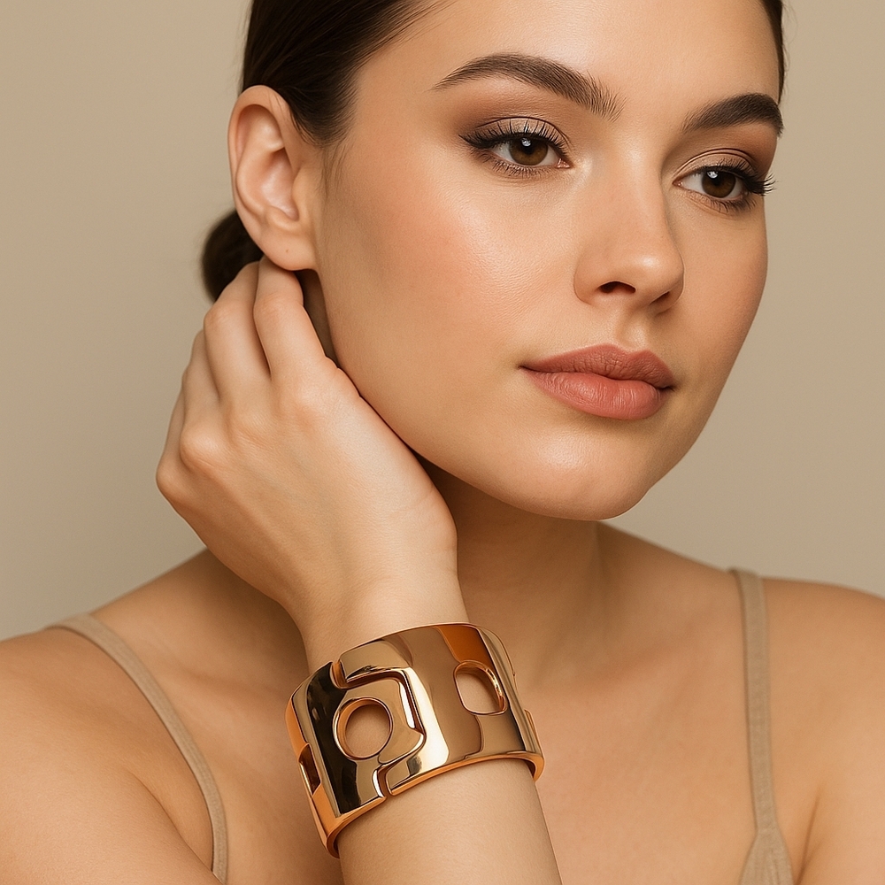 Bronze‎ Modernist Hinge  Bangle Bracelet